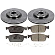 KOE7338 Front Brake Disc and Pad Kit, Plain Surface 5 Lugs 320 mm Ceramic Z17 OE Replacement