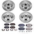 4-Wheel Set Power Stop&reg; KOE7359 Front and Rear OE Stock Replacement Low-Dust Ceramic Brake Pad and Rotor Kit