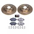 KOE7377 Rear Brake Disc and Pad Kit, Natural Finish, Plain Surface, 5 Lugs, 295 mm, Ceramic, Z17 OE Replacement