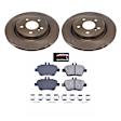 2014 Mercedes Benz CLA250 - Rear Brake Disc and Pad Kit, Natural Finish, Plain Surface, 5 Lugs, Front-320.04 mm/Rear-294.64 mm, Ceramic, Models with Sport Package (Cross-drilled OEM front rotors), Z17 OE Replacement