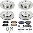 4-Wheel Set Power Stop&reg; KOE7385 Front and Rear OE Stock Replacement Low-Dust Ceramic Brake Pad and Rotor Kit