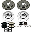KOE7402 4-Wheel Set Front and Rear OE Stock Replacement Low-Dust Ceramic Brake Pad and Rotor Kit, With 300mm Front Rotor