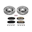KOE7414 Front Brake Disc and Pad Kit, Natural Finish, Plain Surface, 5 Lugs, 330 mm, Ceramic, OE Replacement