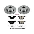 KOE7429 Rear Brake Disc and Pad Kit, Natural Finish, Plain Surface, 5 Lugs, 319.8 mm, Ceramic, Z17 OE Replacement