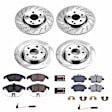 4-Wheel Set Power Stop&reg; KOE7497 Front and Rear OE Stock Replacement Low-Dust Ceramic Brake Pad and Rotor Kit