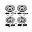 KOE7498 Front and Rear Brake Disc and Pad Kit, Plain Surface 5 Lugs 280 mm Ceramic AWD Z17 OE Replacement