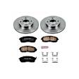 KOE749 Front Brake Disc and Pad Kit, Natural Finish, Plain Surface, 4 Lugs, 280 mm, Ceramic, Z17 OE Replacement