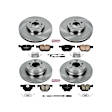 4-Wheel Set Power Stop&reg; KOE7500 Front and Rear OE Stock Replacement Low-Dust Ceramic Brake Pad and Rotor Kit