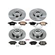 2017 Volkswagen Passat - Front and Rear Brake Disc and Pad Kit, Natural Finish, Plain Surface, 5 Lugs, 272 mm, Ceramic, 3.6L 6Cyl, Z17 OE Replacement