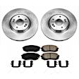KOE7509 Front Brake Disc and Pad Kit, Natural Finish, Plain Surface, 5 Lugs, 320 mm, Ceramic, OE Replacement