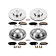 4-Wheel Set Power Stop&reg; KOE7514 Front and Rear OE Stock Replacement Low-Dust Ceramic Brake Pad and Rotor Kit
