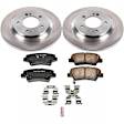 KOE7524 Rear Brake Disc and Pad Kit, Natural Finish, Plain Surface, 5 Lugs, 284 mm, Ceramic, OE Replacement