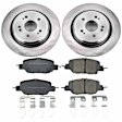 KOE7528 Rear Brake Disc and Pad Kit, Natural Finish, Plain Surface, 5 Lugs, 310 mm, Ceramic, Z17 OE Replacement