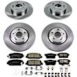 4-Wheel Set Power Stop&reg; KOE7529 Front and Rear OE Stock Replacement Low-Dust Ceramic Brake Pad and Rotor Kit