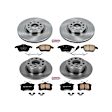 4-Wheel Set Power Stop&reg; KOE7530 Front and Rear OE Stock Replacement Low-Dust Ceramic Brake Pad and Rotor Kit