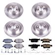 4-Wheel Set Power Stop&reg; KOE7556 Front and Rear OE Stock Replacement Low-Dust Ceramic Brake Pad and Rotor Kit