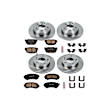 KOE755 Front and Rear OE Stock Replacement Low-Dust Ceramic Brake Pad and Rotor Kit, 5 Lug Models