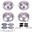 4-Wheel Set Power Stop&reg; KOE7565 Front and Rear OE Stock Replacement Low-Dust Ceramic Brake Pad and Rotor Kit