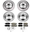 4-Wheel Set Power Stop&reg; KOE7576 Front and Rear OE Stock Replacement Low-Dust Ceramic Brake Pad and Rotor Kit