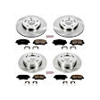 4-Wheel Set Power Stop&reg; KOE7582 Front and Rear OE Stock Replacement Low-Dust Ceramic Brake Pad and Rotor Kit