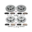 4-Wheel Set Power Stop&reg; KOE7599 Front and Rear OE Stock Replacement Low-Dust Ceramic Brake Pad and Rotor Kit