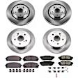 4-Wheel Set Power Stop&reg; KOE7605 Front and Rear OE Stock Replacement Low-Dust Ceramic Brake Pad and Rotor Kit