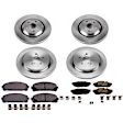 4-Wheel Set Power Stop&reg; KOE7606 Front and Rear OE Stock Replacement Low-Dust Ceramic Brake Pad and Rotor Kit