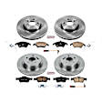 4-Wheel Set Power Stop&reg; KOE7616 Front and Rear OE Stock Replacement Low-Dust Ceramic Brake Pad and Rotor Kit