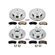 4-Wheel Set Power Stop&reg; KOE7630 Front and Rear OE Stock Replacement Low-Dust Ceramic Brake Pad and Rotor Kit