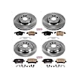 4-Wheel Set Power Stop&reg; KOE7636 Front and Rear OE Stock Replacement Low-Dust Ceramic Brake Pad and Rotor Kit