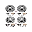 4-Wheel Set Power Stop&reg; KOE7638 Front and Rear OE Stock Replacement Low-Dust Ceramic Brake Pad and Rotor Kit