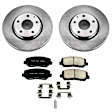 KOE7689 Front Brake Disc and Pad Kit, Natural Finish, Plain Surface, 5 Lugs, 297 mm, Ceramic, Z17 OE Replacement