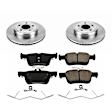 KOE7723 Rear Brake Disc and Pad Kit, Natural Finish, Plain Surface, 5 Lugs, 315.8 mm, Ceramic, Z17 OE Replacement