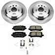 KOE7727 Rear Brake Disc and Pad Kit, Natural Finish, Plain Surface, 5 Lugs, 329.7 mm, Ceramic, Z17 OE Replacement