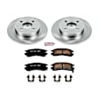 KOE7752 Rear Brake Disc and Pad Kit, Natural Finish, Plain Surface, 4 Lugs, 245 mm, Ceramic, Z17 OE Replacement