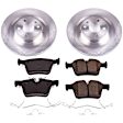 KOE7757 Rear Brake Disc and Pad Kit, Plain Surface 5 Lugs 320 mm Ceramic Z17 OE Replacement