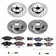 2013 Mercedes Benz C350 - Front and Rear Brake Disc and Pad Kit, Cross-Drilled, 5 Lugs, 300 mm, Ceramic, Models with OE Drilled Rotors, Z17 OE Replacement