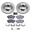 2015 Mercedes Benz C250 - Front Brake Disc and Pad Kit, Cross-Drilled, 5 Lugs, 295 mm, Ceramic, Fits models without Sport Package - Originally equipped with 11.6 in. Cross-Drilled Front Rotors, Z17 OE Replacement
