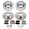 2013 Kia Optima - Front and Rear Brake Disc and Pad Kit, Natural Finish, Plain Surface, 5 Lugs, 284 mm, Ceramic, With Electric Parking Brake, 2.0L 4Cyl, OE Replacement