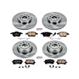 4-Wheel Set Power Stop&reg; KOE7838 Front and Rear OE Stock Replacement Low-Dust Ceramic Brake Pad and Rotor Kit