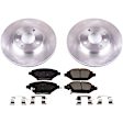 KOE7844 Front Brake Disc and Pad Kit, Plain Surface 4 Lugs 256 mm Ceramic Z17 OE Replacement