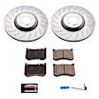 KOE7852 Front Brake Disc and Pad Kit, Cross-Drilled, 5 Lugs, 370 mm, Ceramic, Z17 OE Replacement