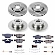 4-Wheel Set Power Stop&reg; KOE7862 Front and Rear OE Stock Replacement Low-Dust Ceramic Brake Pad and Rotor Kit