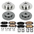 2008 Nissan Altima - Front and Rear Brake Disc and Pad Kit, Natural Finish, Plain Surface, 5 Lugs, 291.3 mm, Ceramic, 3.5L 6Cyl, OE Replacement