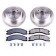 KOE7877 Rear Brake Disc and Pad Kit, Natural Finish, Plain Surface, 6 Lugs, 364.9 mm, Ceramic, Z17 OE Replacement