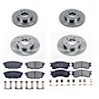 4-Wheel Set Power Stop&reg; KOE789 Front and Rear OE Stock Replacement Low-Dust Ceramic Brake Pad and Rotor Kit