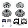 4-Wheel Set Power Stop&reg; KOE7913 Front and Rear OE Stock Replacement Low-Dust Ceramic Brake Pad and Rotor Kit