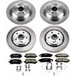 KOE7922 Front and Rear Brake Disc and Pad Kit, Natural Finish, Plain Surface, 5 Lugs, 320 mm, Ceramic, Z17 OE Replacement