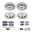 Powerstop® Front and Rear Brake Disc and Pad Kit, Plain Surface 5 Lugs 255 mm Ceramic Z17 OE Replacement