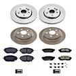 2018 Toyota C-HR - Front and Rear Brake Disc and Pad Kit, Natural Finish, Plain Surface, 5 Lugs, 281.2 mm, Ceramic, Z17 OE Replacement